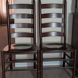 2 'ladder back' chairs $30 ea/$55 pair exc cond