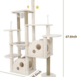 Nuevo todavía en la caja original Toalla grande para gatos, árbol para gatos, cuevas para gatos con hamaca y poste rascador de sisal, casa para gatos,
