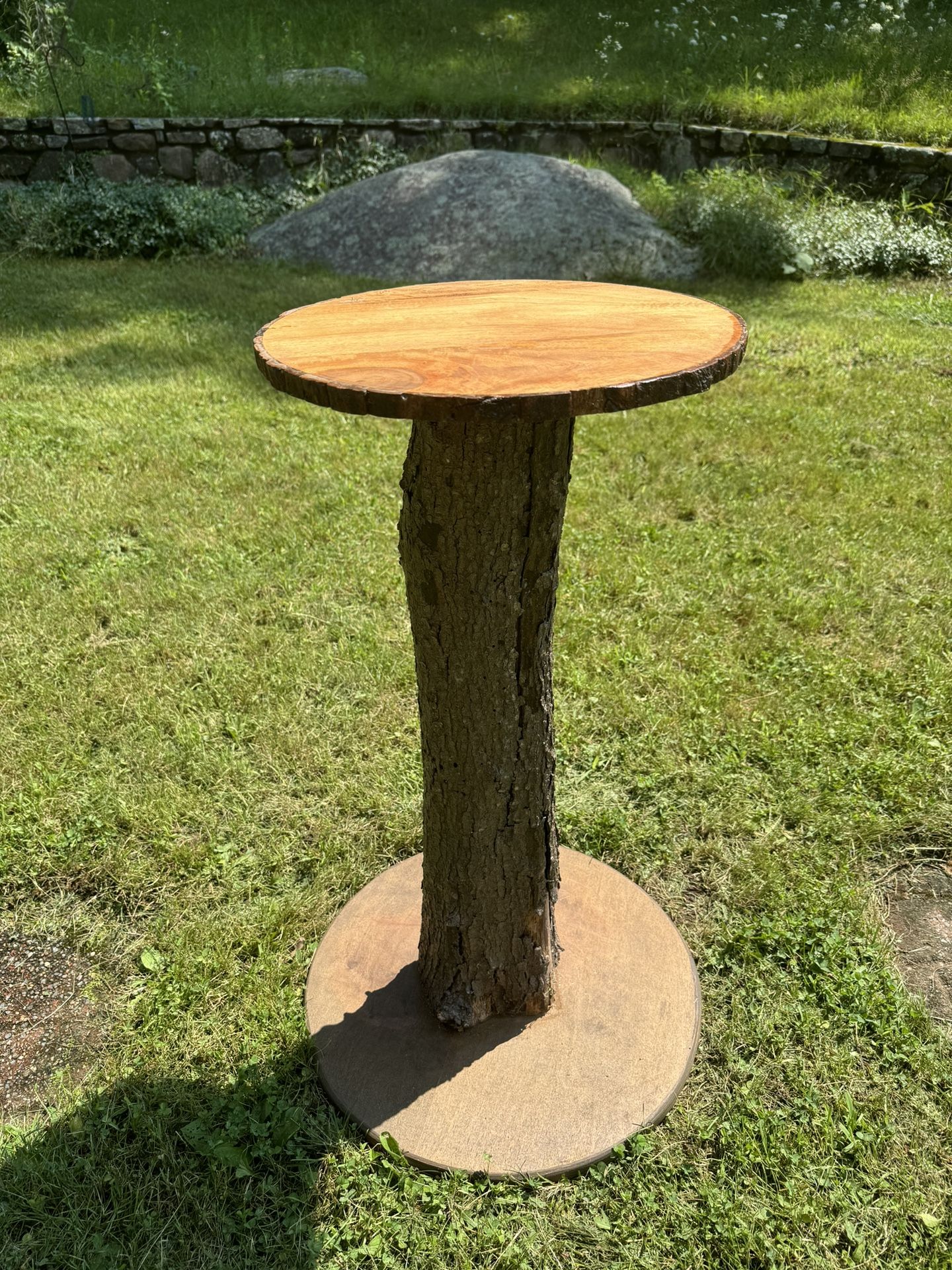 Live Raw Edge Outdoor Tree Trunk Wood Table