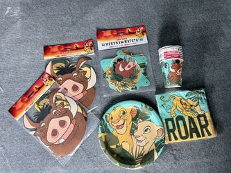 Lion King Party Decoration Banner Masks Plates Cups