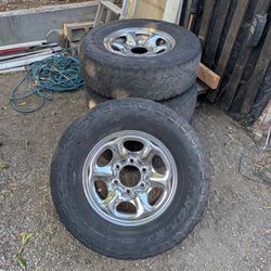 Chrome 15x6 Rims With 6x5.5 Lug Pattern. Ok Tires