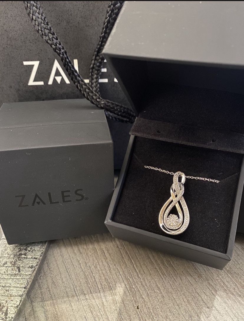 Valentine’s Day Gift Diamond Accent Pendant With Sterling Silver Chain