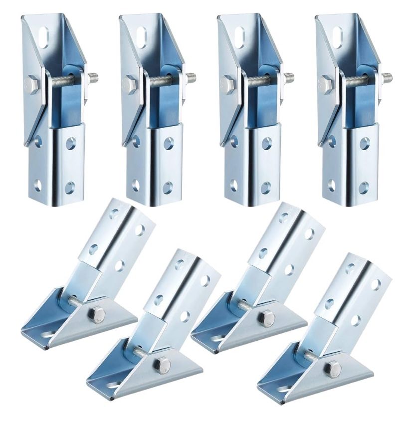 Yaocom 8 Pcs Adjustable Brace Fitting Fit For 1/2” Bolt In 1-5/8” Strut Channel