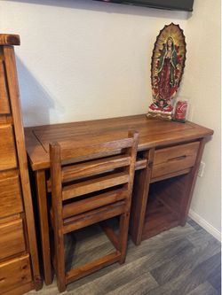 Brown Wood Desk with chair
