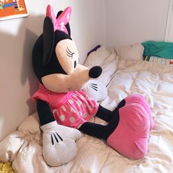 Disney 60" Minnie Mouse Plush with tag Jumbo Giant Pink Dress 2017
