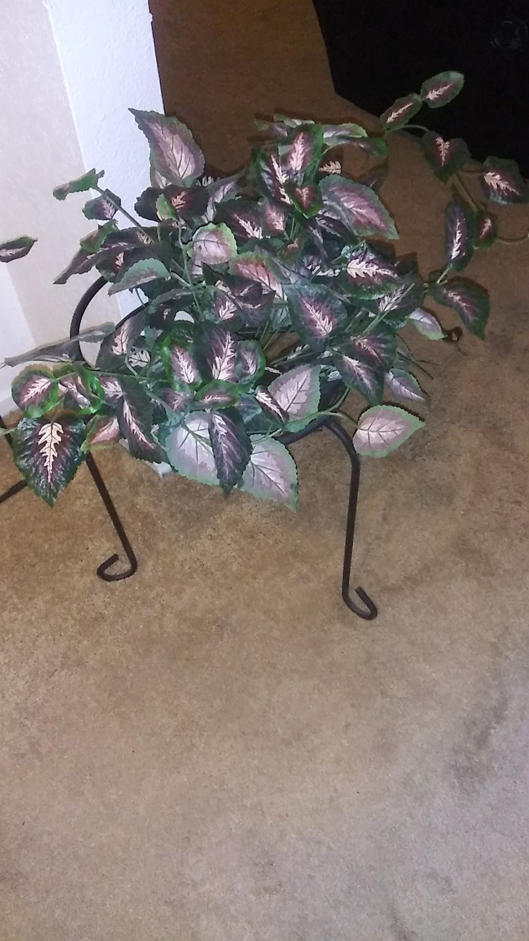 Fake plant .and metal plant holder