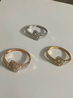 Bracelets set of 3 rose , silver, gold metal with CZ details in photos pickup Gaithersburg md20877