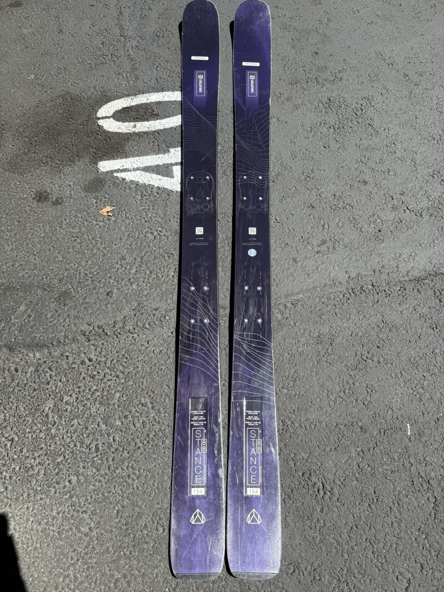 Salomon Stance 88 Womens Skis Black Sz 154cm