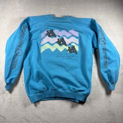 Vintage Hawaiian Island Creations Surf Men M/L Blue Crewneck Sweatshirt 80s#3163