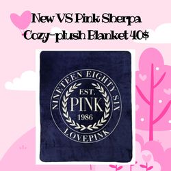 New VS Pink Sherpa Cozy-plush Blanket