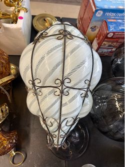 Murano Caged latern Vintage Glass Blown 1(contact info removed)