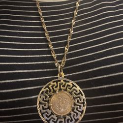 22k Cinco Pesos Coin Pendant 