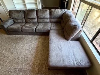 Gray Microfiber Sectional Sofa