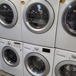 LG Front Loading Washer And Stackable Gas Dryer Set 