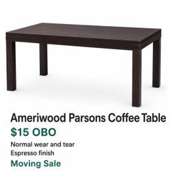 Ameriwood Parsons Coffee Table - Espresso / Dark Brown
