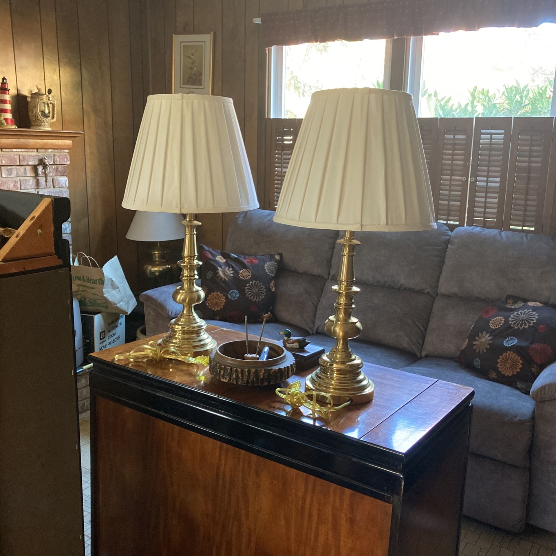 2 Matching Mid Century Stiffel Lamps OBO