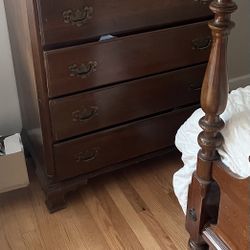 Bedroom Set - Full Bed Frame And Marching Dresser. Solid Wood And Antique. $225 OBO