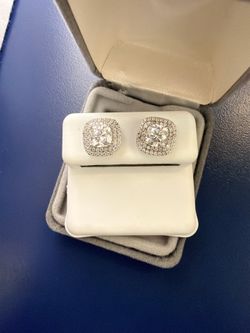 Silver Moissanite  earrings