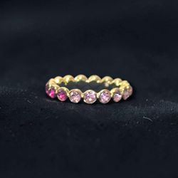 BaubleBar “Alice” Pink Ombré Eternity Stackable Ring Size 8