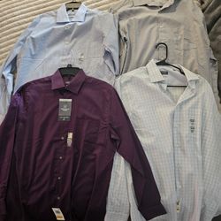 4 Van Heusen Men's Dress Shirts  Size Medium Regular Fit Brand New With Tags 