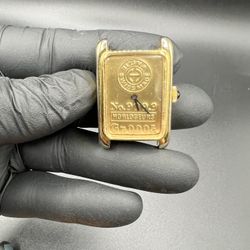 Vintage RARE 24K Gold Plated Ilona Horlogeurs Tank Swiss Made Manual Watch 