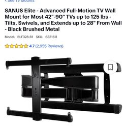 SANUS Elite - Advanced Full-Motion TV Wall Mount for Most 42"-90" TVs 
