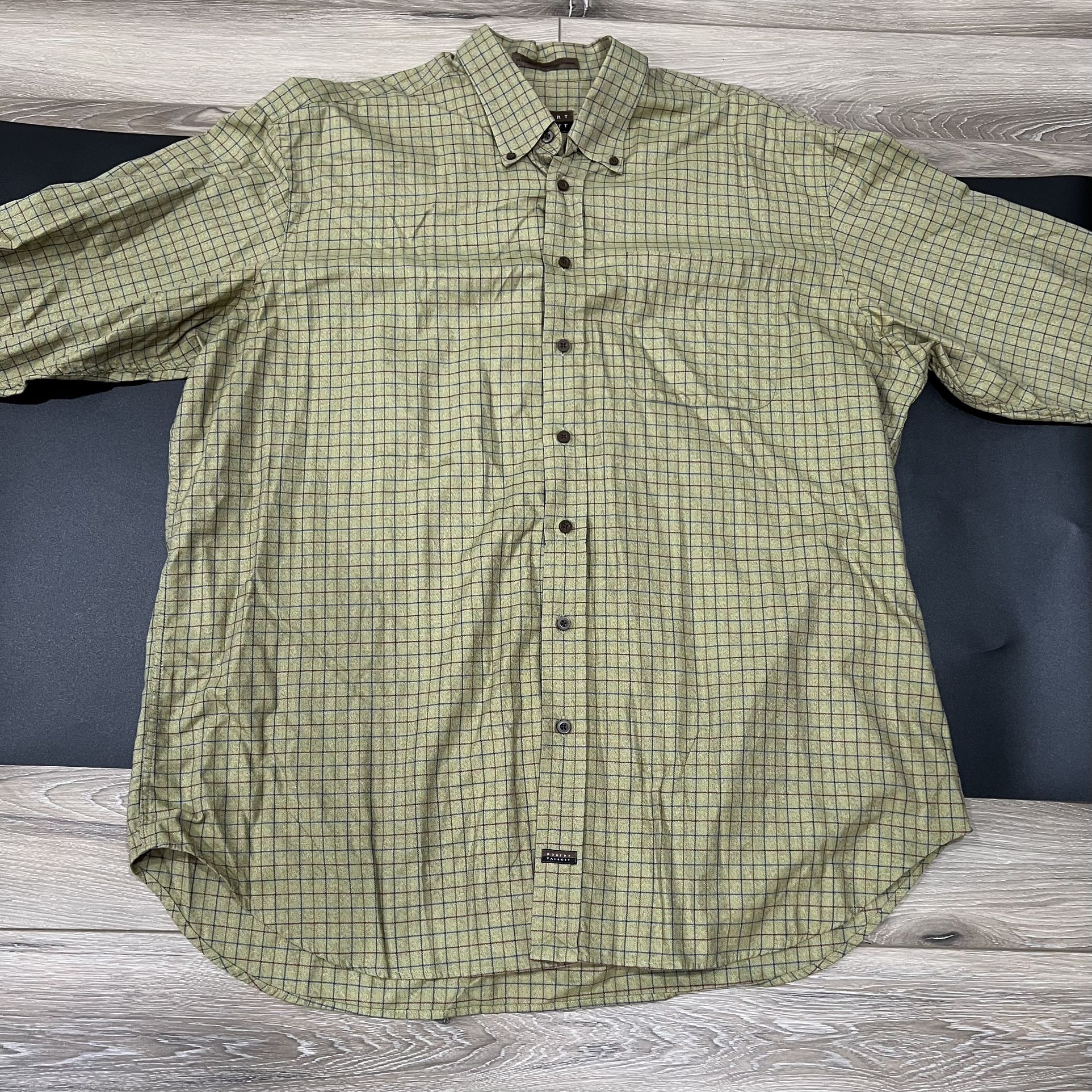 Robert Talbott Green Plaid Dress Shirt XXL