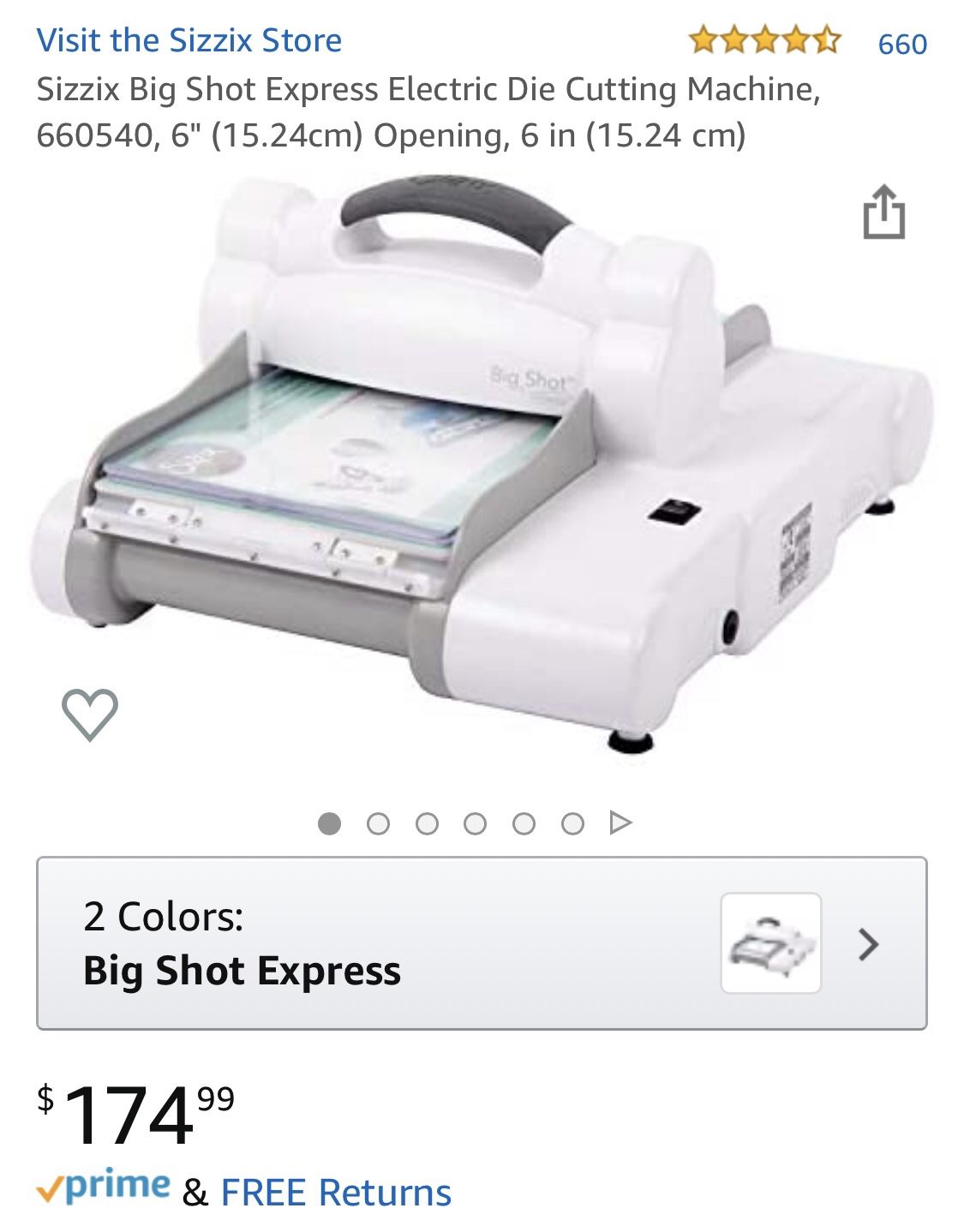 Sizzix Big shot express (electric die cutting machine) for Sale in