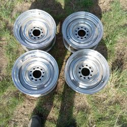 4 Chrome Wheels 2 14x6 And 2 14x7 