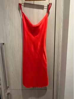 Brand New Red Satin Backless Slip Dress Size S Petite
