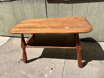 Vintage Wood Coffee Table with Shelf