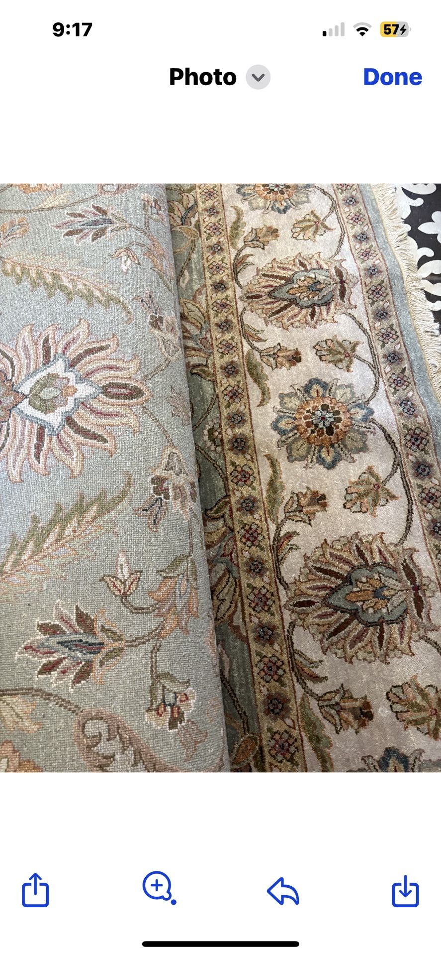 8' X 10' Wool Rug With Tassel Fringe & Hand Knotted