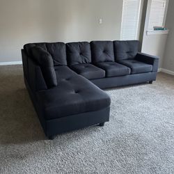 🔥Brand New Black/Grey L Shape Reversible Sectional Sofa | Pay After Delivery 🚚 