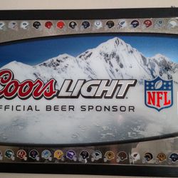 Coors light NFL bar beer mirror. very heavy.