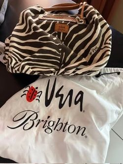 Vera Brighton Zebra Print Canvas Tote Bag