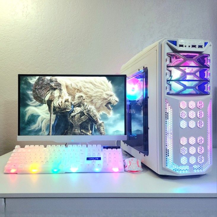 Ryzen 7 5700g "Elden King" FAST Gaming PC - RTX 2070, 2.5TB, SSD, 16GB RAM, WiFi 6, w LED Kb Ms!