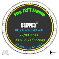 New Trampoline Mat 12ft, Fit 12 Foot Diameter Trampoline Frame, Replacement Mat with 10 Rows of Stitching, Pull Hook and Gloves