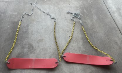 Swing Sets (x2) with 60 Inch Anti-Rust Chains Thermoplastic Coated, Support 660lb