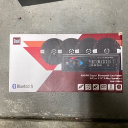 Dual Car Stereo Bluetooth W/ Speakers