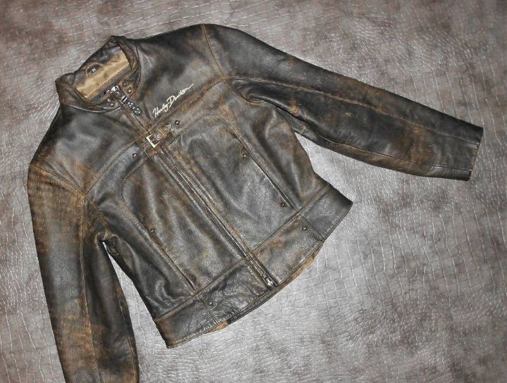 Women's Harley-Davidson Vintage Style Lightweight Leather Jacket size XS