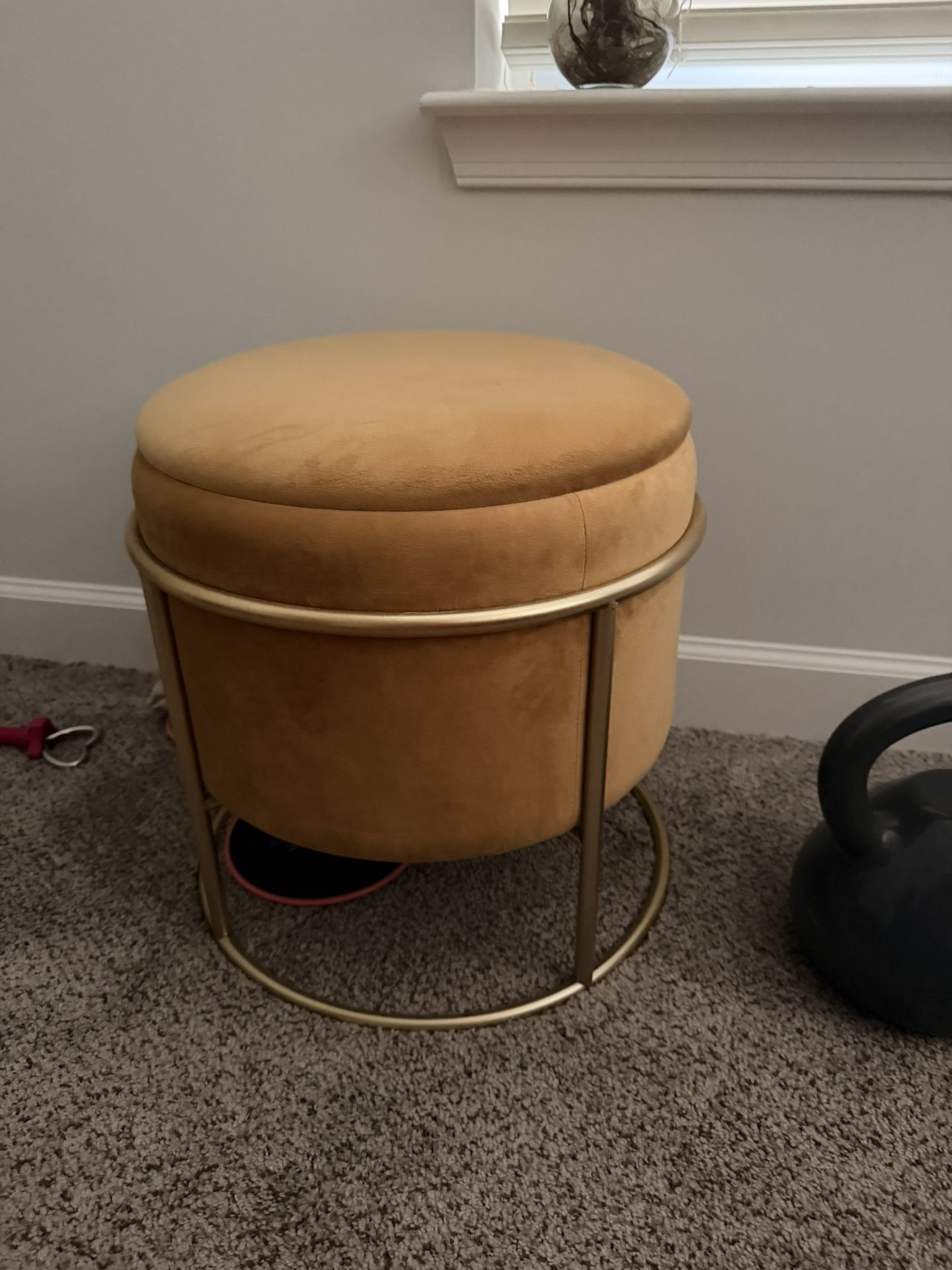 Gold Round Ottoman 