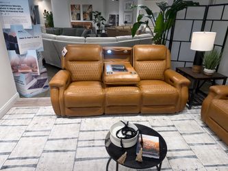 Beautiful Leather Lounge Set -2,3 or 4 Piece - Pretty Rich Brown - Top Quality - Many Features - NO CREDIT NEEDED / 0 Interest / $0 Down