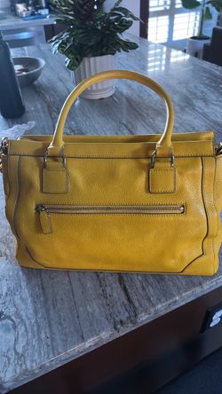 Yellow Leather Tory Burch  Tote Handbag