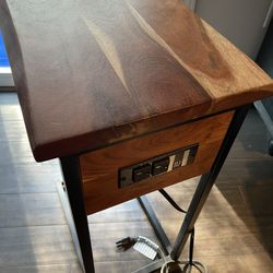 Tech C Table w/built in USB Ports & Electrical Outlet 