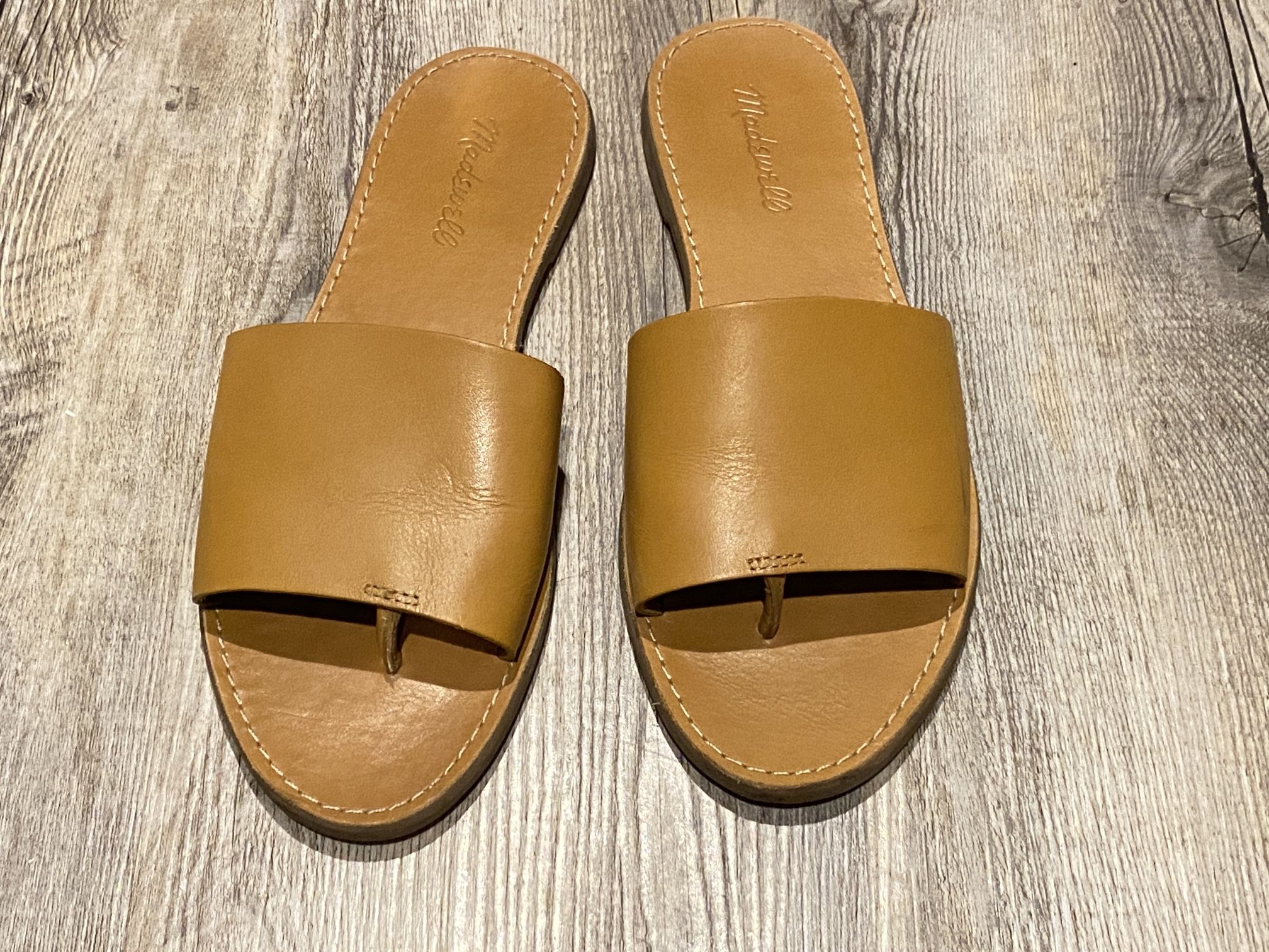 Madewell Leather Tan Slides Women’s Size 8.5