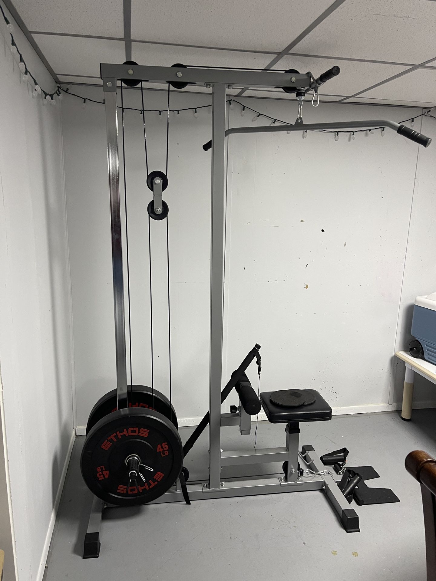 Lat Pull Down Machine Multifunction Low Row Bar Cable Fitness Body Workout Gym Used great condition