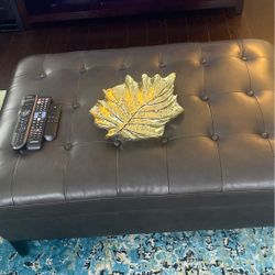 100 percent leather ottoman