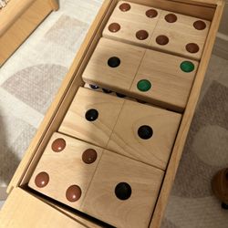 Wooden dominos In A Large box 