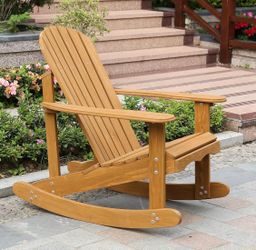 Outdoor Natural Wood Adirondack Rocking Chair