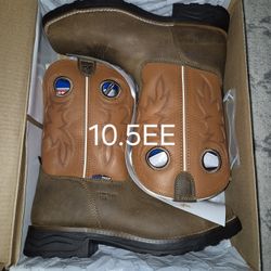 TONY LAMA WATERPROOF CONFORT COMPOSITE SQUARE STEEL TOE PULL-UP BOOTS